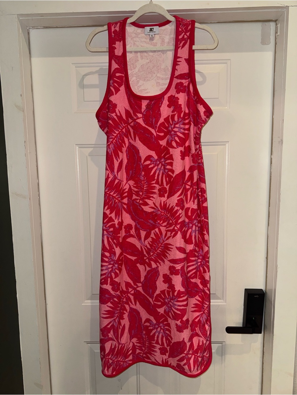 Juicy Couture Pink Tropical Terrycloth Maxi Dress